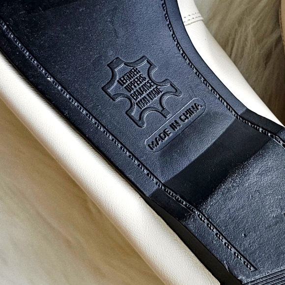 Air Flex Genuine Leather Studded Flat Loafers Cream Gold Embellished Shoes Sz 11 - Picture 16 of 16